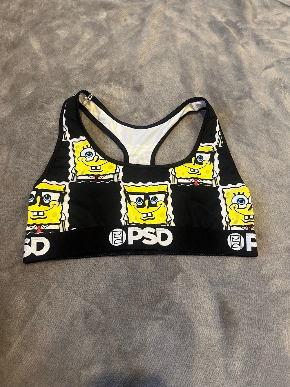 PSD Black and Yellow SpongeBob Sports Bralette